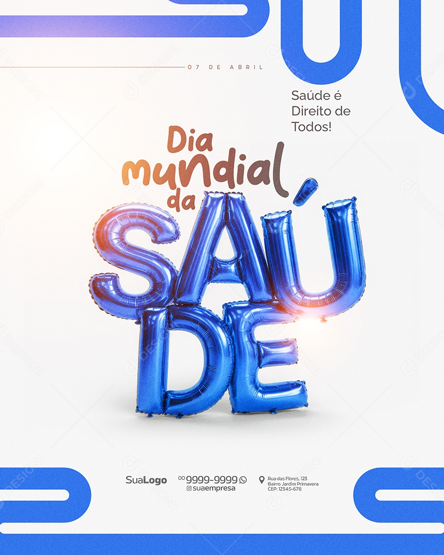 Dia Mundial da Saúde 07 de Abril Social Media PSD Editável