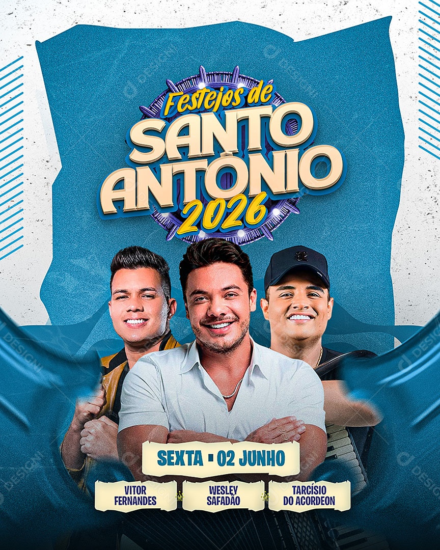 Flyer de Santo Antônio Social Media PSD Editável