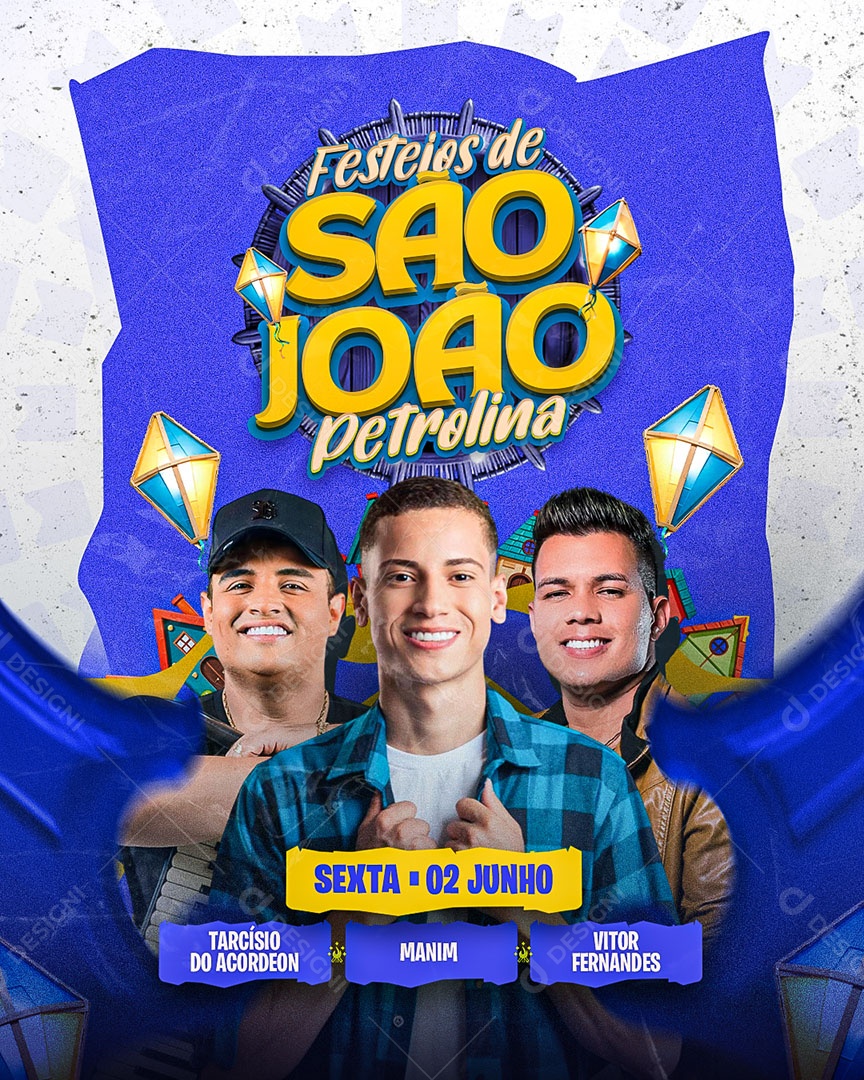 Flyer São João de Petrolina Social Media PSD Editável