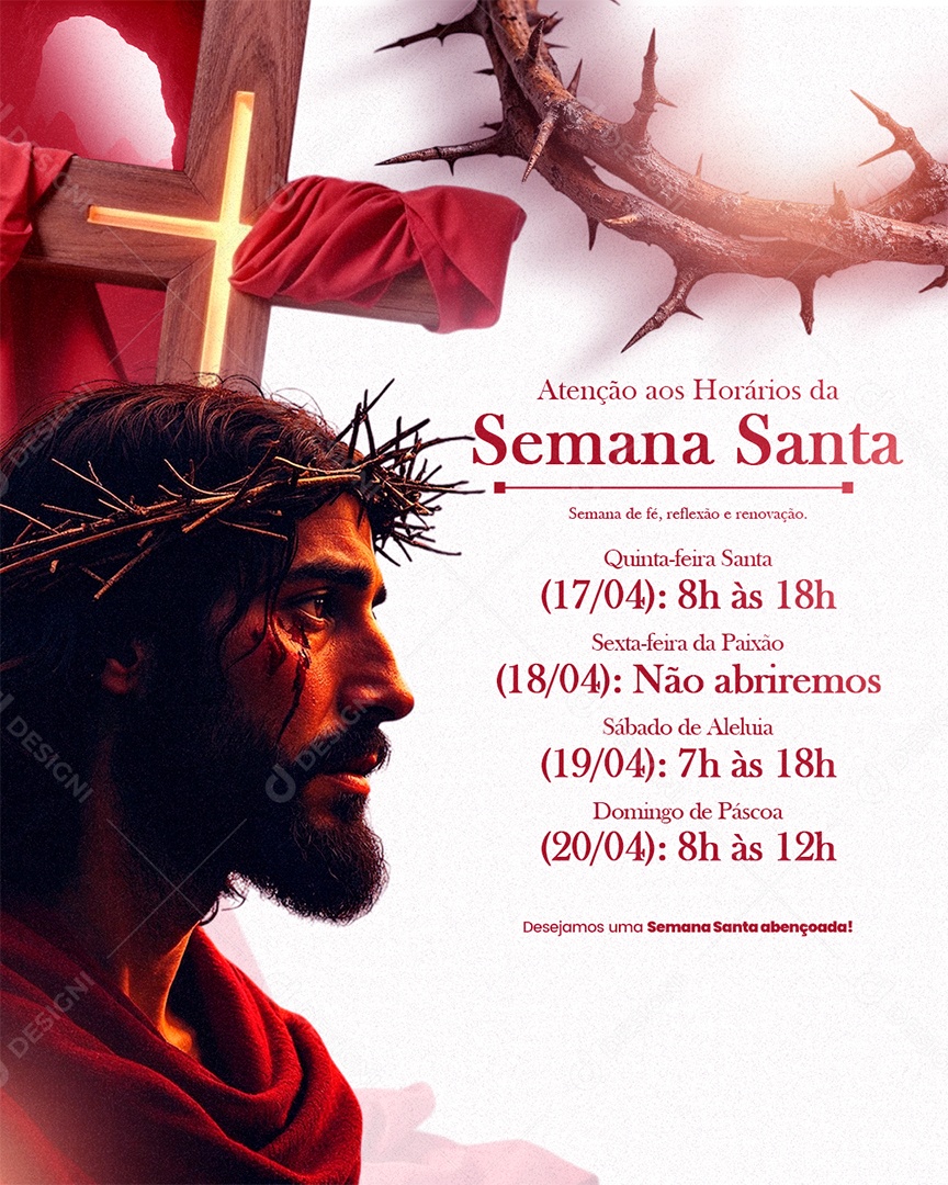 Semana Santa 13 de Abril Social Media PSD Editável