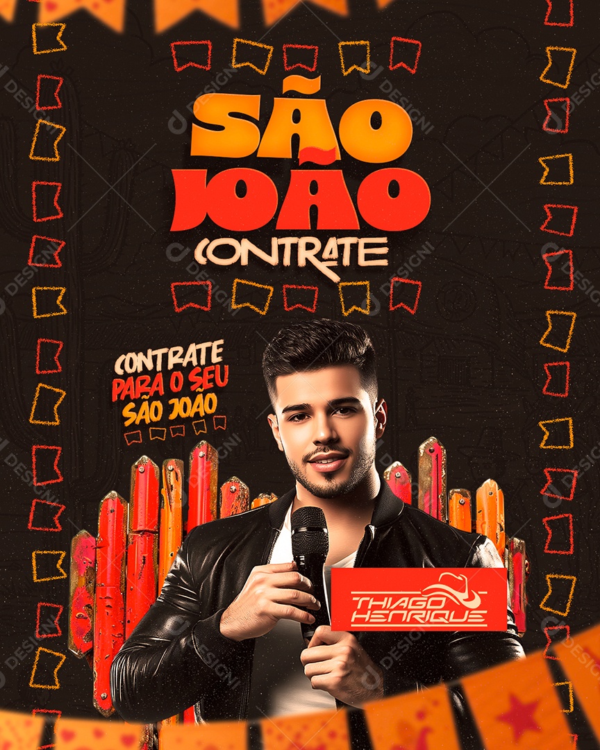 Flyer São João Contrate Social Media PSD Editável
