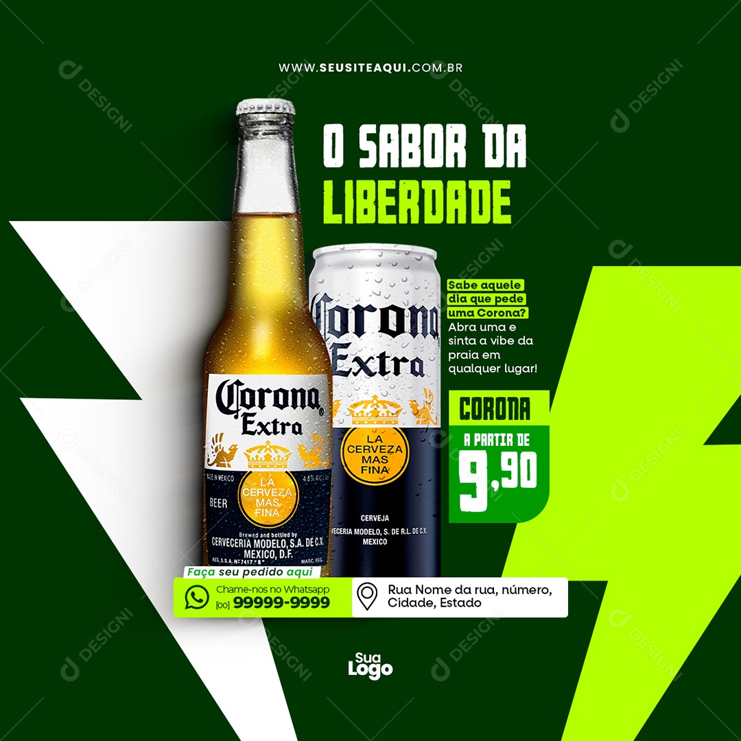 Feed Cervejaria O Sabor Da Liberdade Social Media PSD Editável