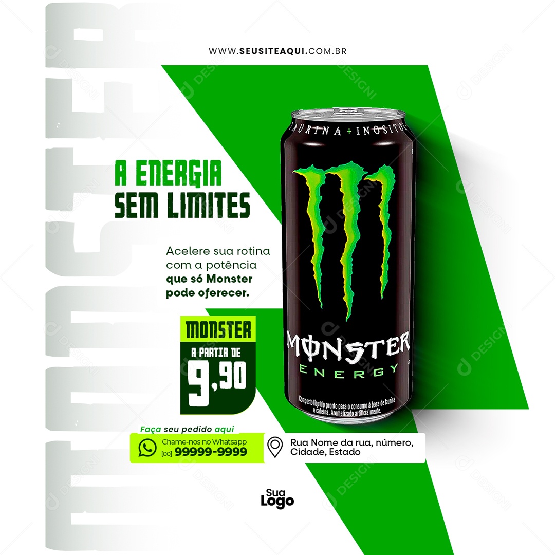 Feed Distribuidora A Energia Sem Limites Social Media PSD Editável