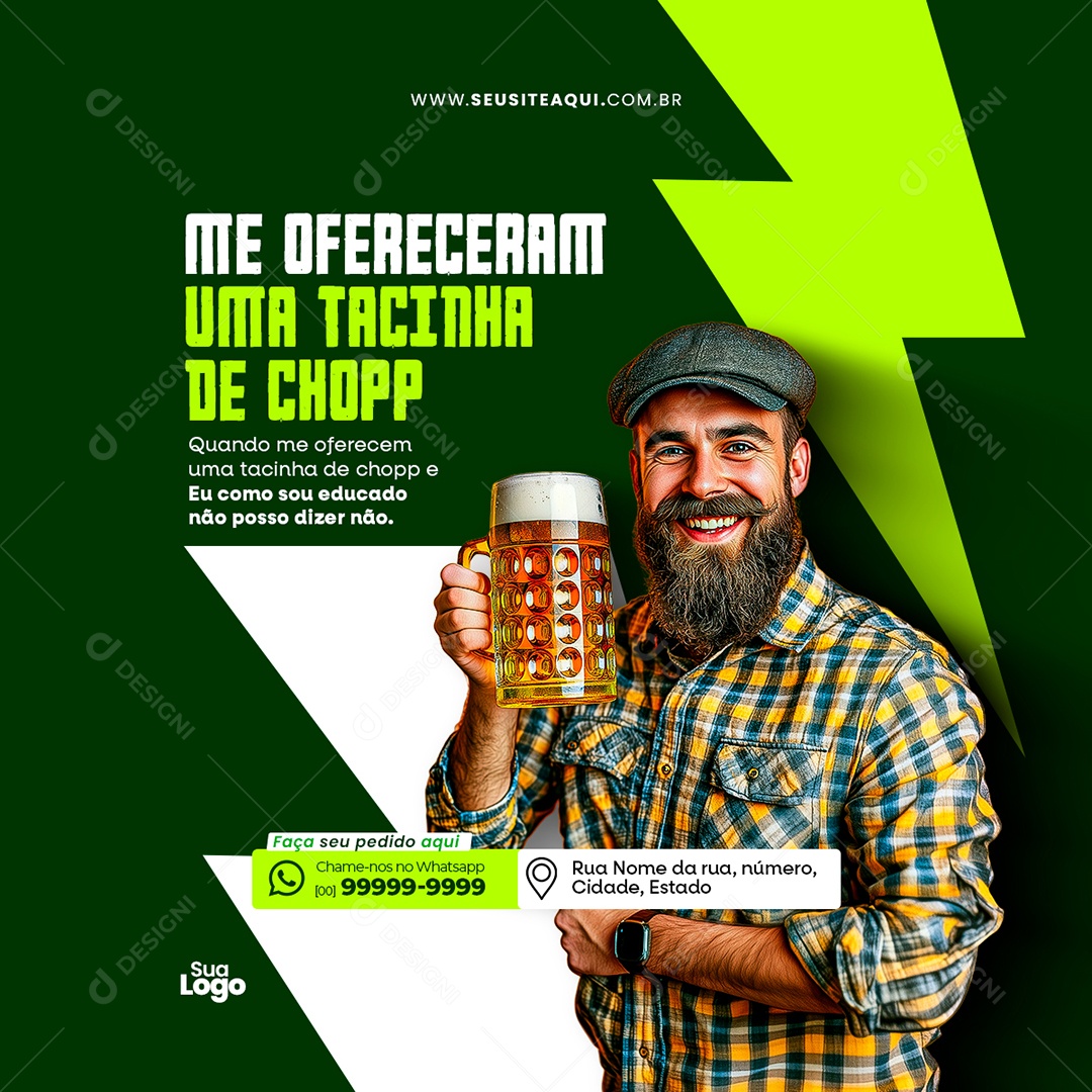 Feed Cervejaria Uma Tacinha De Chop Social Media PSD Editável