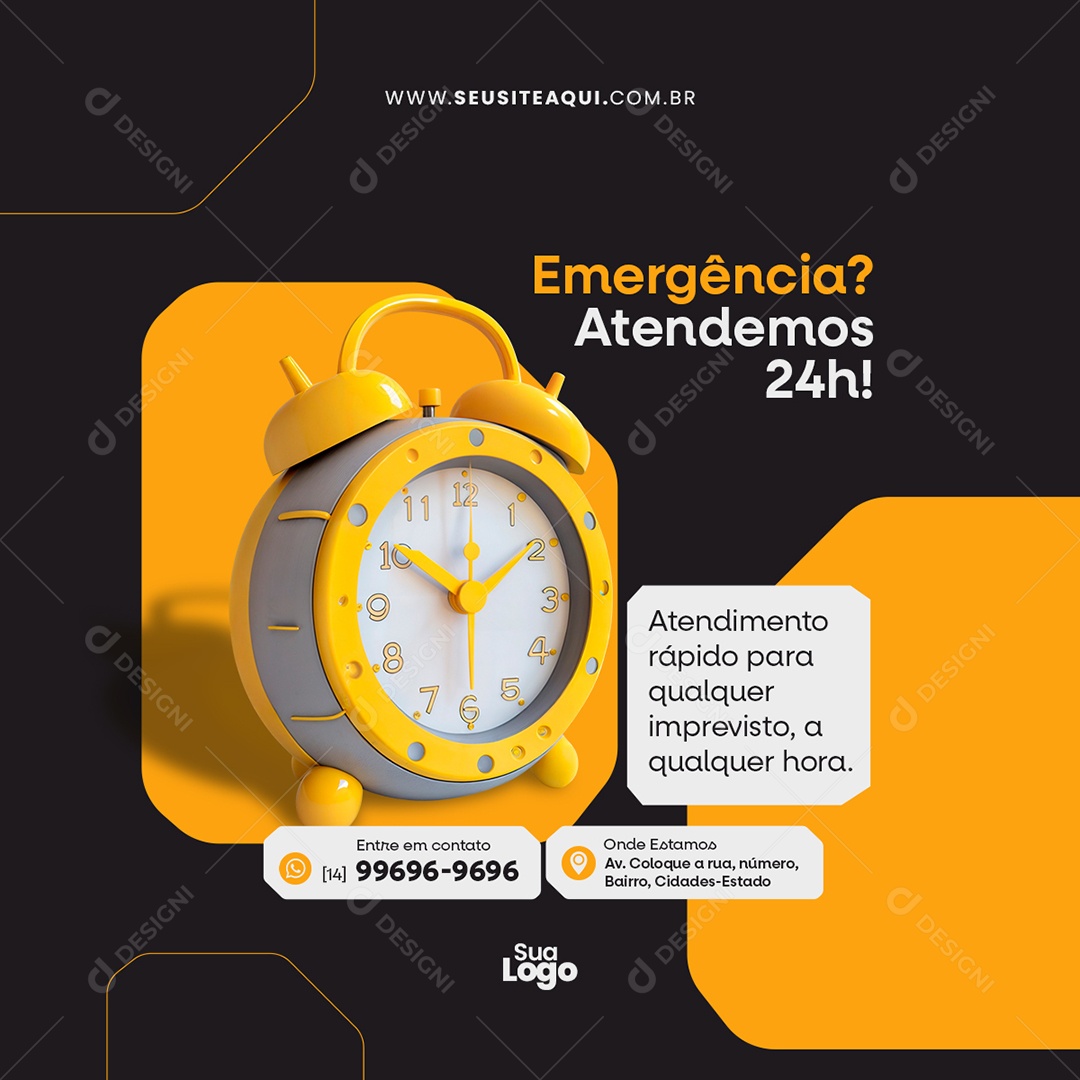 Feed Chaveiro Emergências? Atendemos Social Media PSD Editável