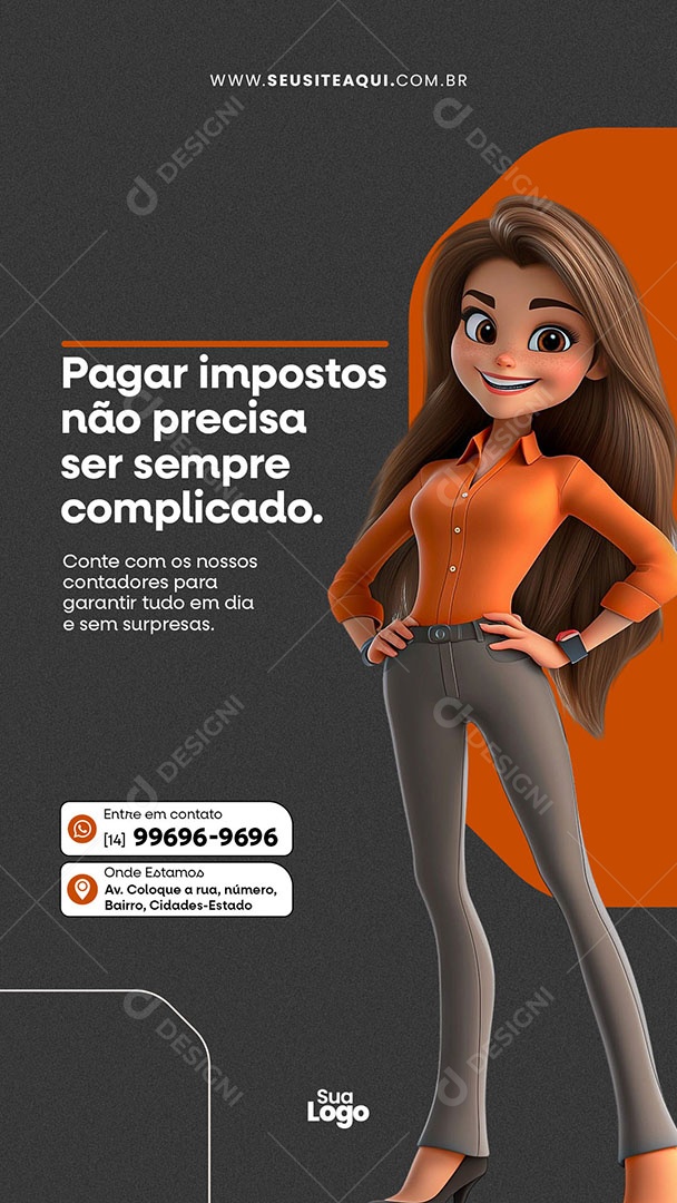 Story Contabilidade Pagar Impostos Não Precisa Ser Sempre Complicado Social Media PSD Editável