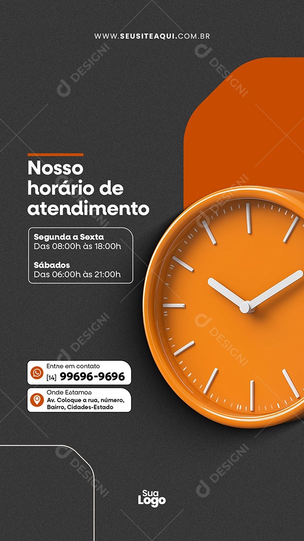 Story Contabilidade Nosso Horário de Atendimento Social Media PSD Editável