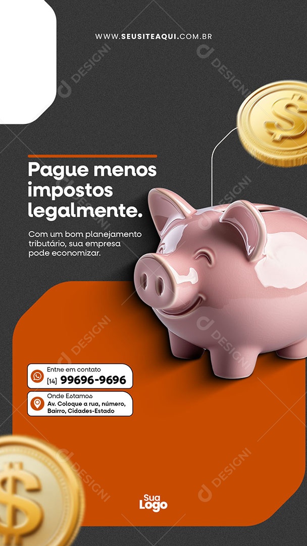 Story Contabilidade Pague Menos Impostos Legalmente Social Media PSD Editável