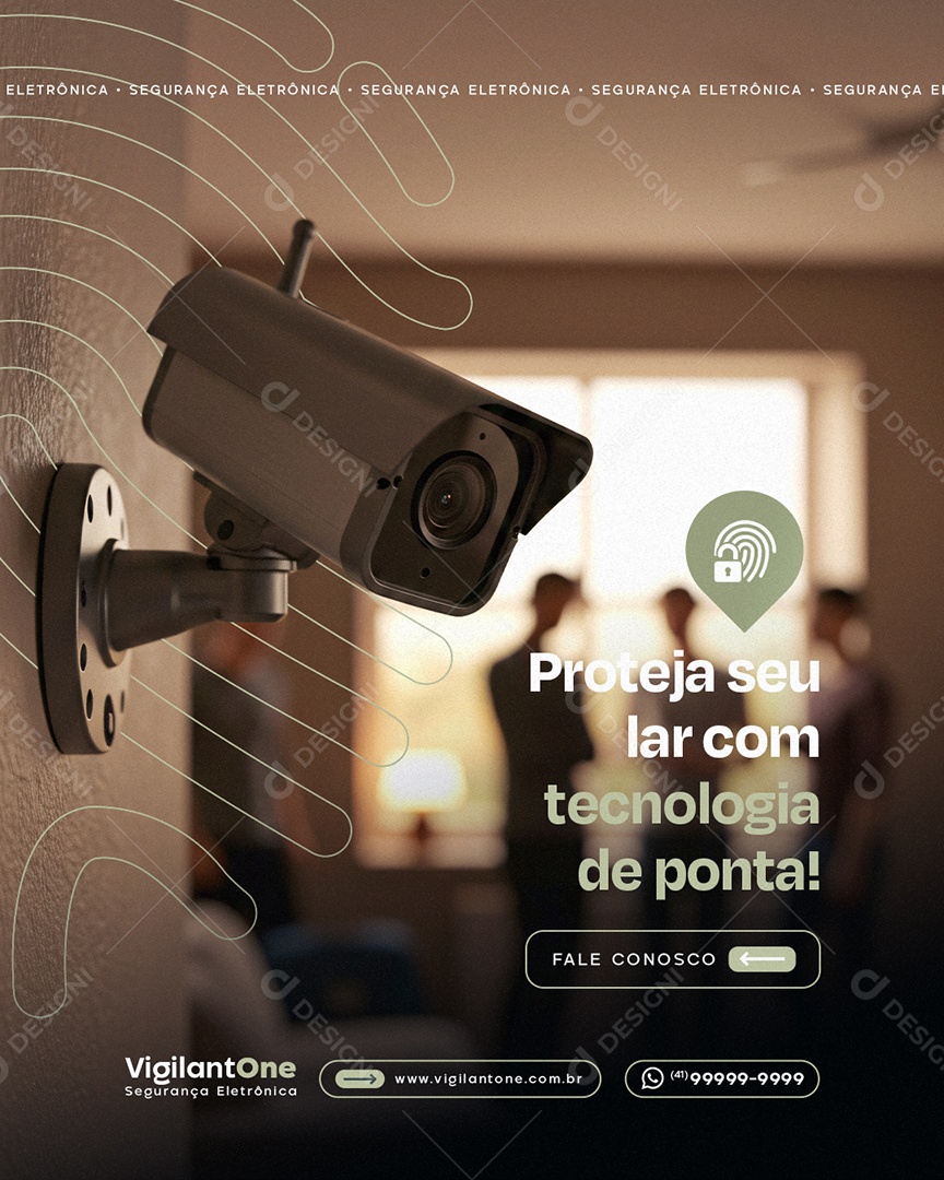 Segurança Eletrônica Proteja seu Lar com Tecnologia de Ponta Social Media PSD Editável