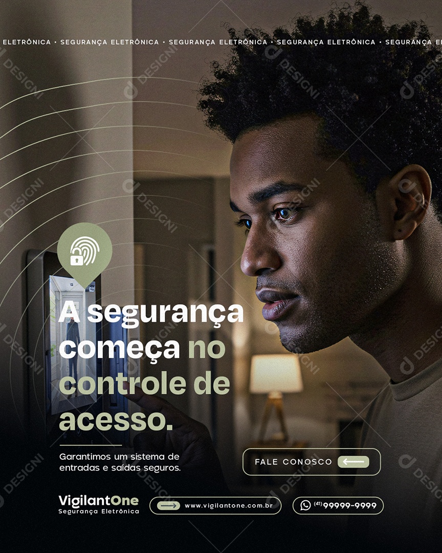 A Segurança Começa no Controle de Acesso Social Media PSD Editável