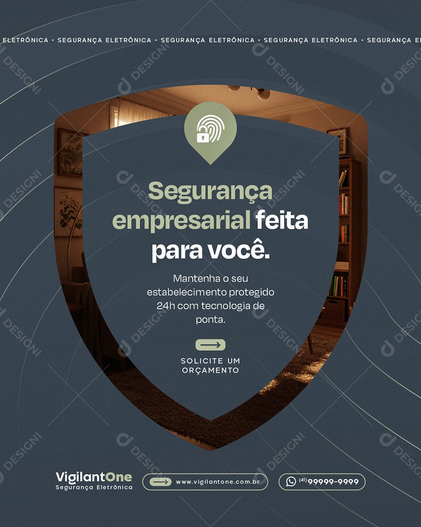 Segurança Empresarial Feita para Você Social Media PSD Editável