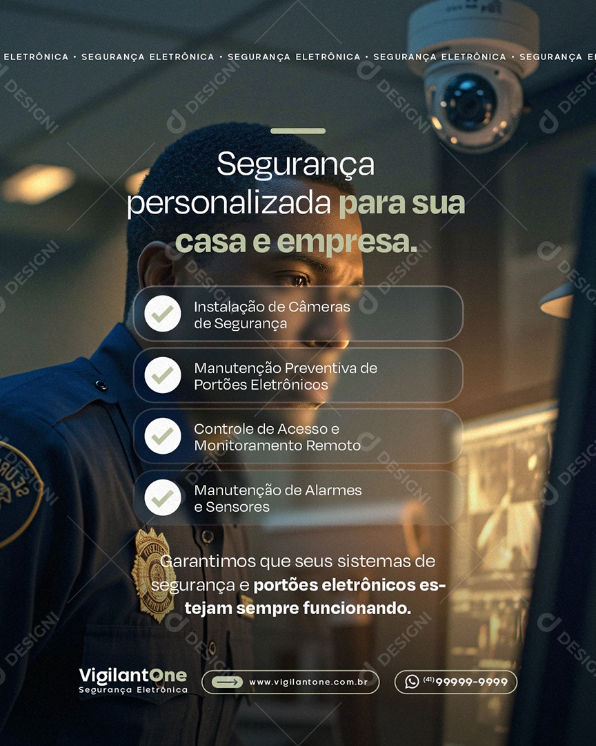 Segurança Eletrônica Personalizada para Sua Casa e Empresa Social Media PSD Editável