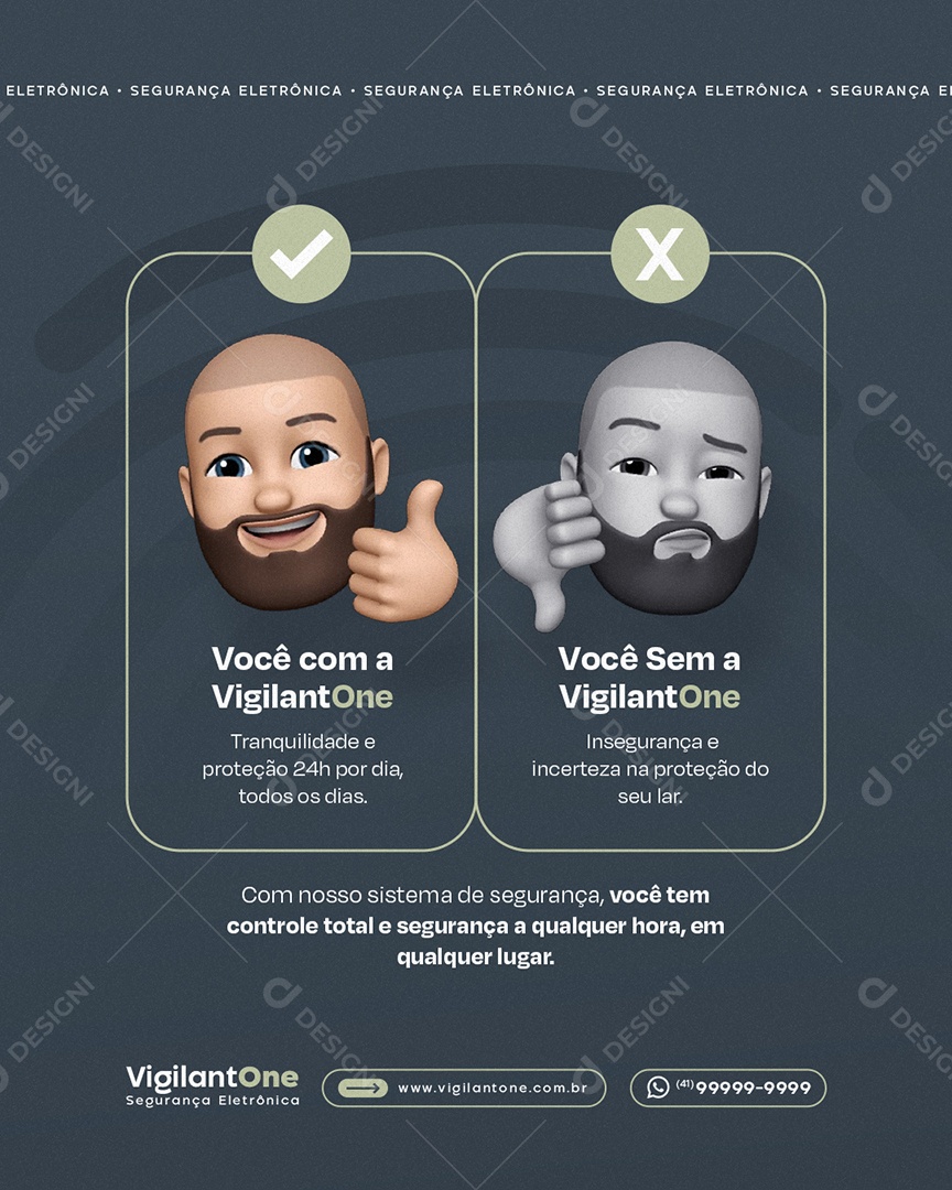 Segurança Eletrônica Você com  a Vigiliant Social Media PSD Editável