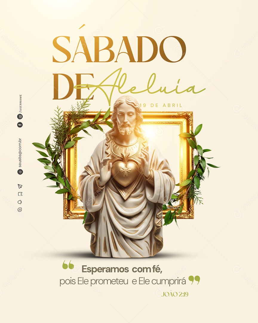 Sábado de Aleluia 19 de Abril Social Media PSD Editável
