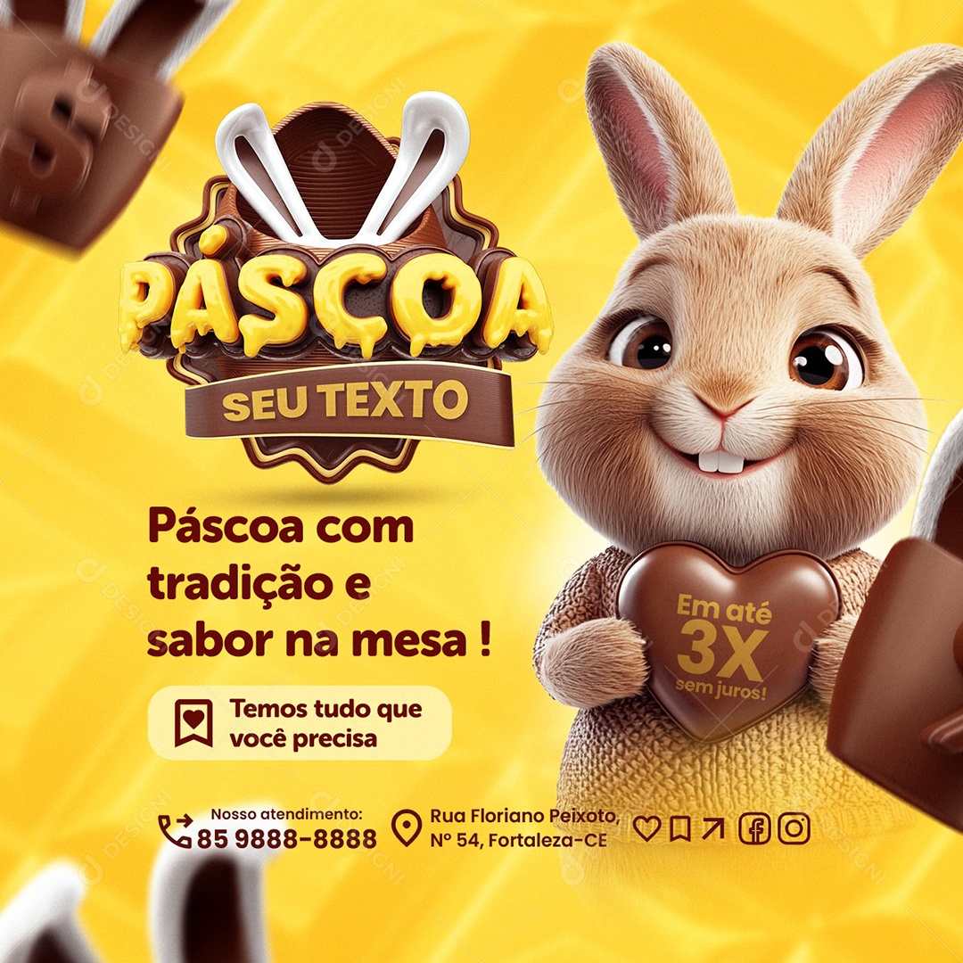 Páscoa Supermercado Sabor na Mesa Social Media PSD Editável