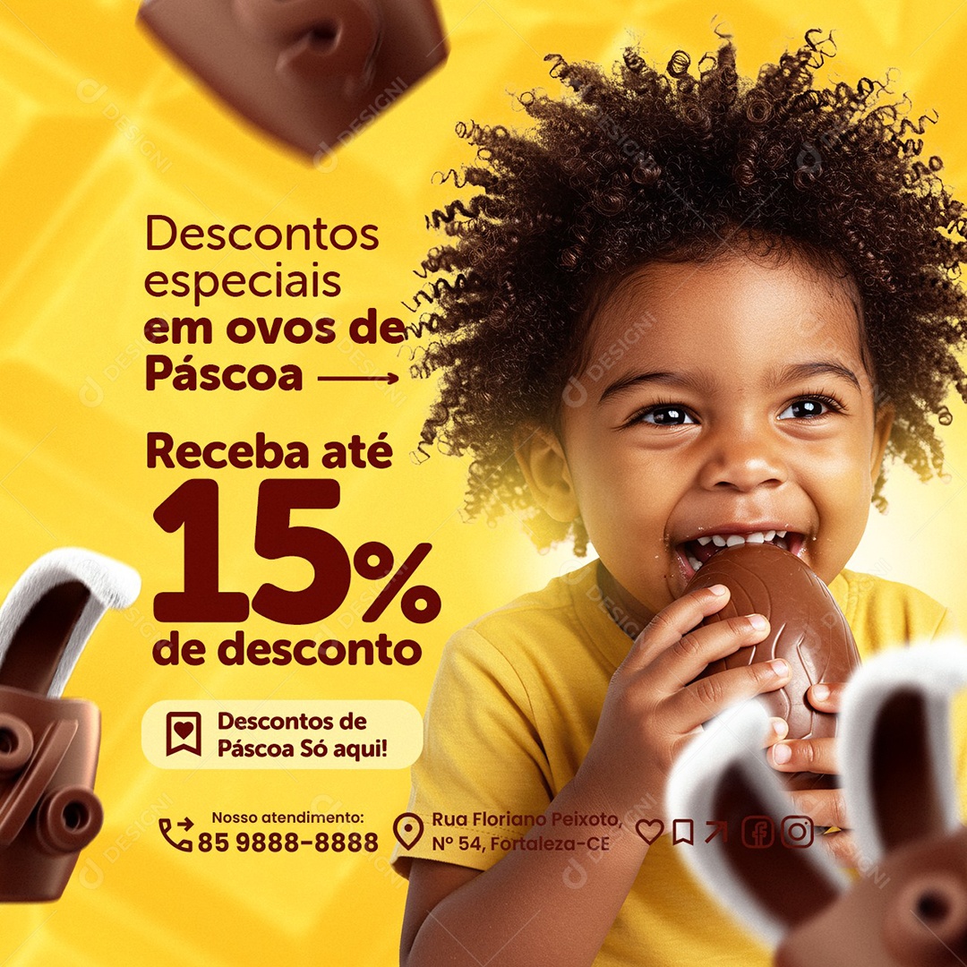 Páscoa Supermercado Descontos Especiais Social Media PSD Editável