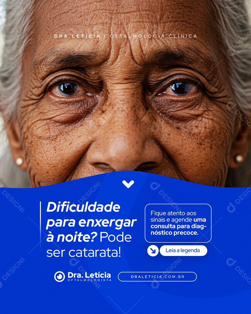 Clínica Oftalmologia Dificuldade para Enxergar à Noite Social Media PSD Editável