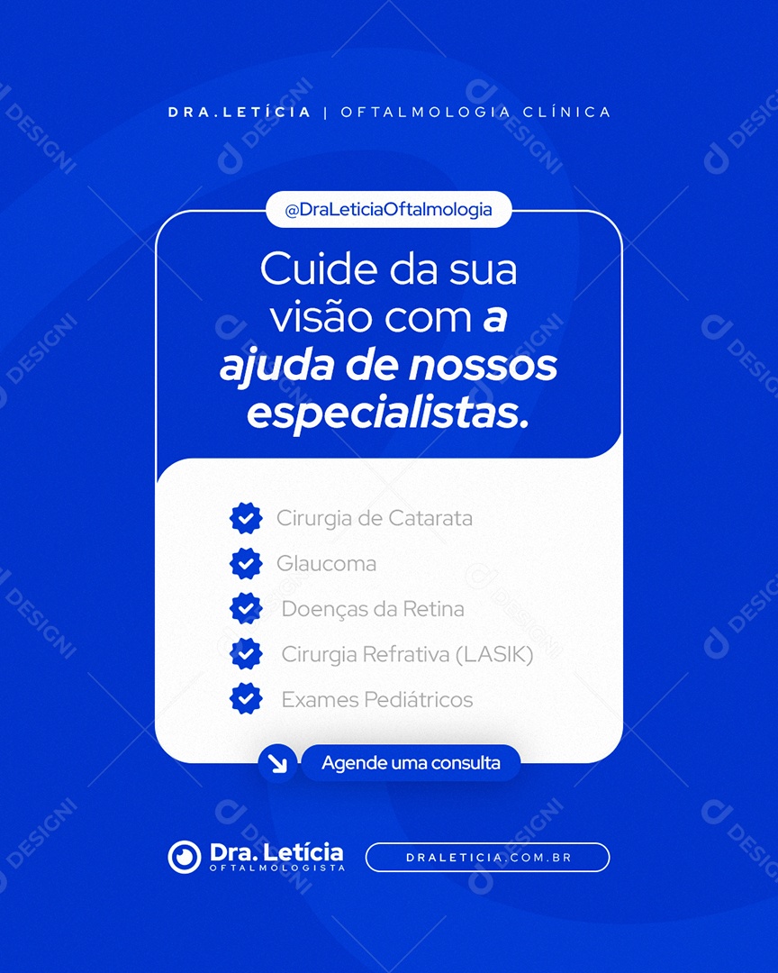 Clínica Oftalmologia Cuide da Sua Visão Social Media PSD Editável