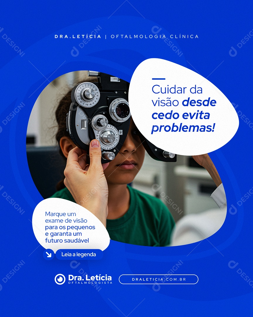 Clínica Oftalmologia Cuidar da Visão Social Media PSD Editável