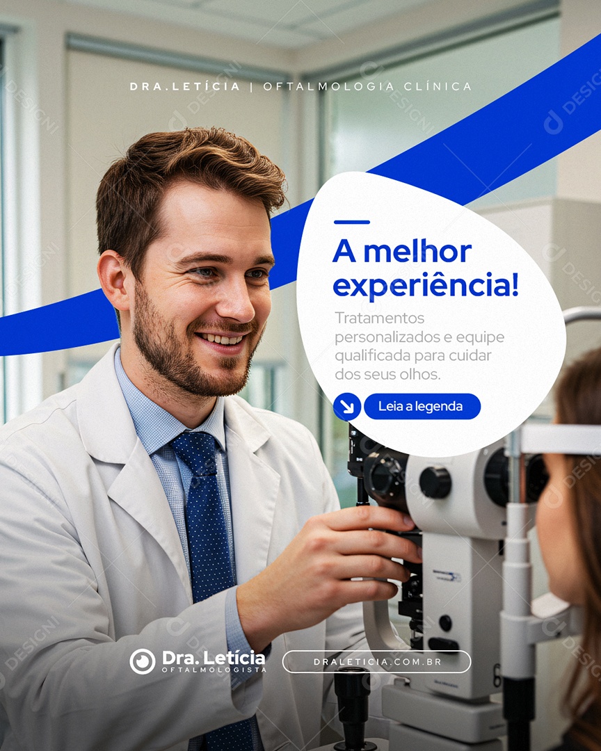 Clínica Oftalmologia A Melhor Experiência Social Media PSD Editável