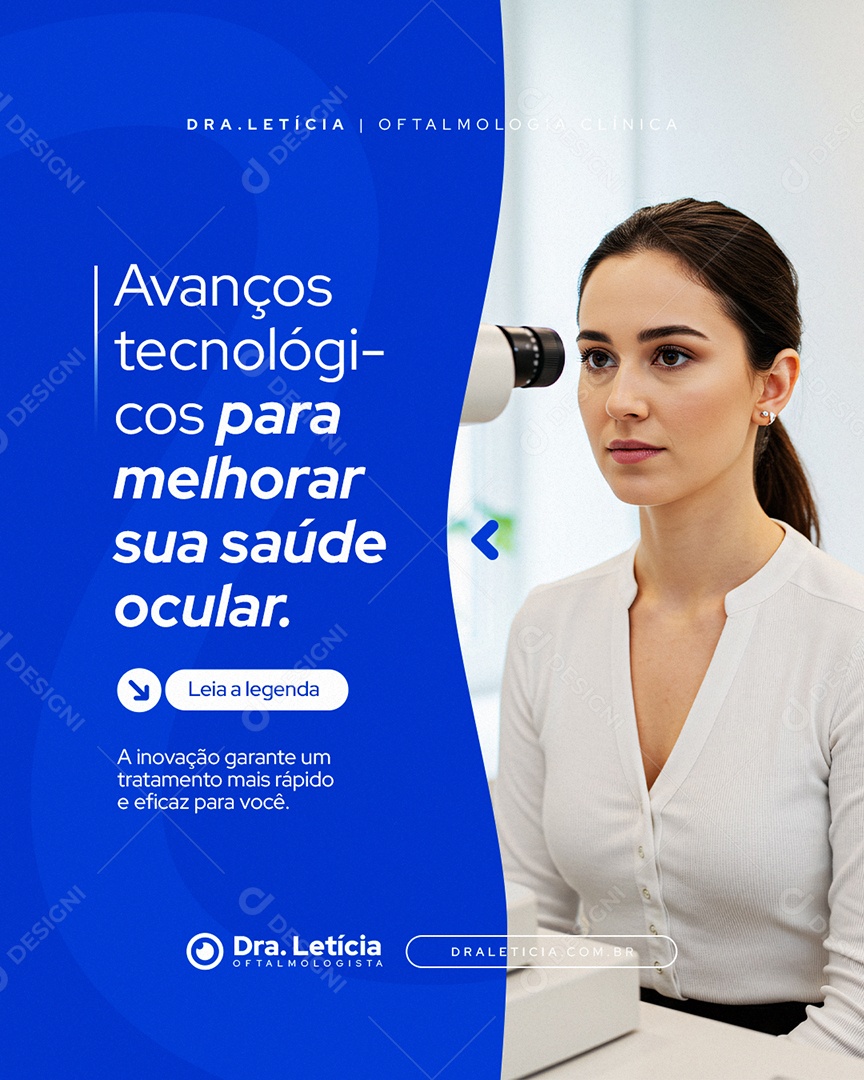 Clínica Oftalmologia Avanços Tecnológicos Social Media PSD Editável