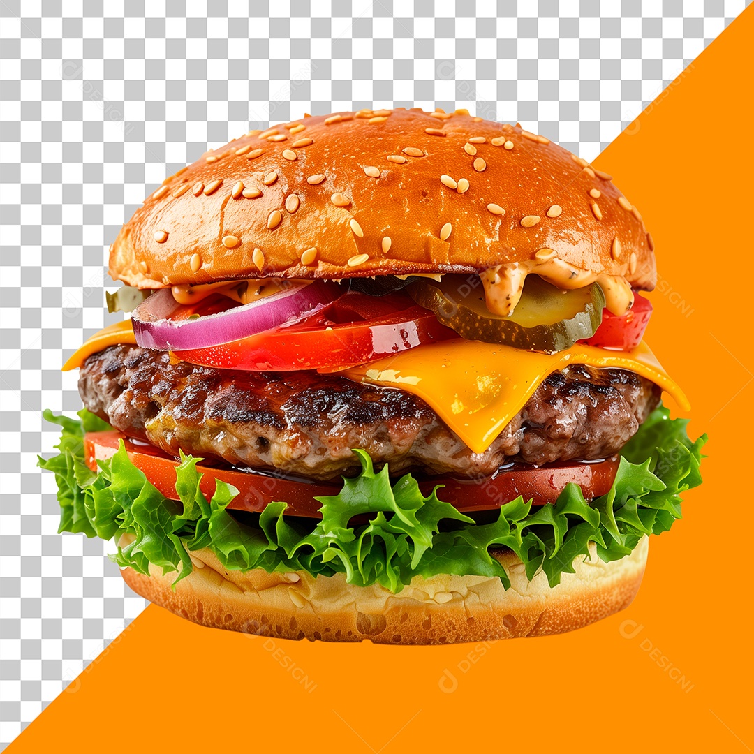 Delicioso Hamburguer Elemento 3D PSD