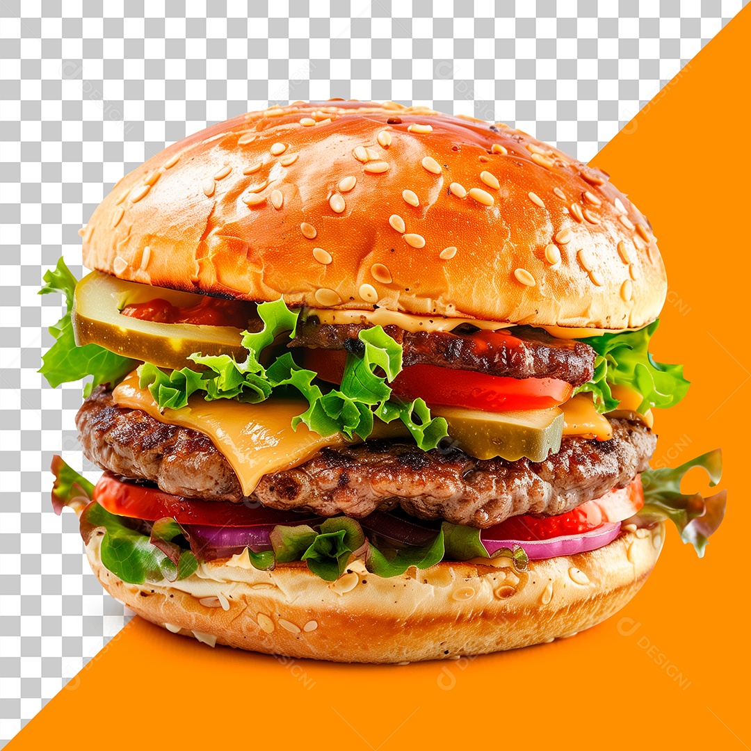 Delicioso Hamburguer Elemento 3D PSD