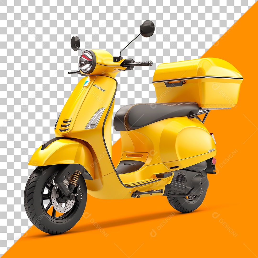 Scooter Vermelha Delivery Elemento 3D PSD