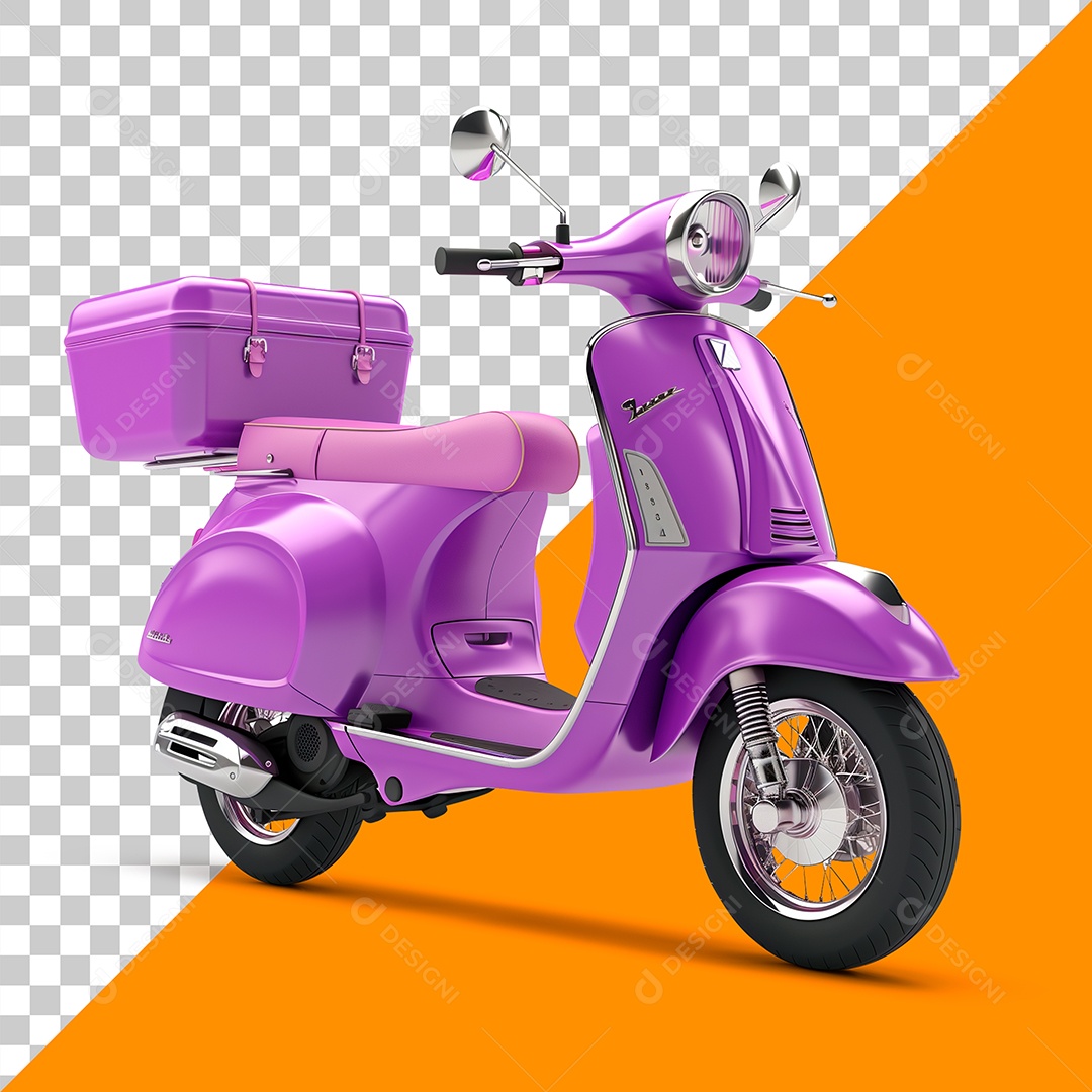 Scooter Vermelha Delivery Elemento 3D PSD