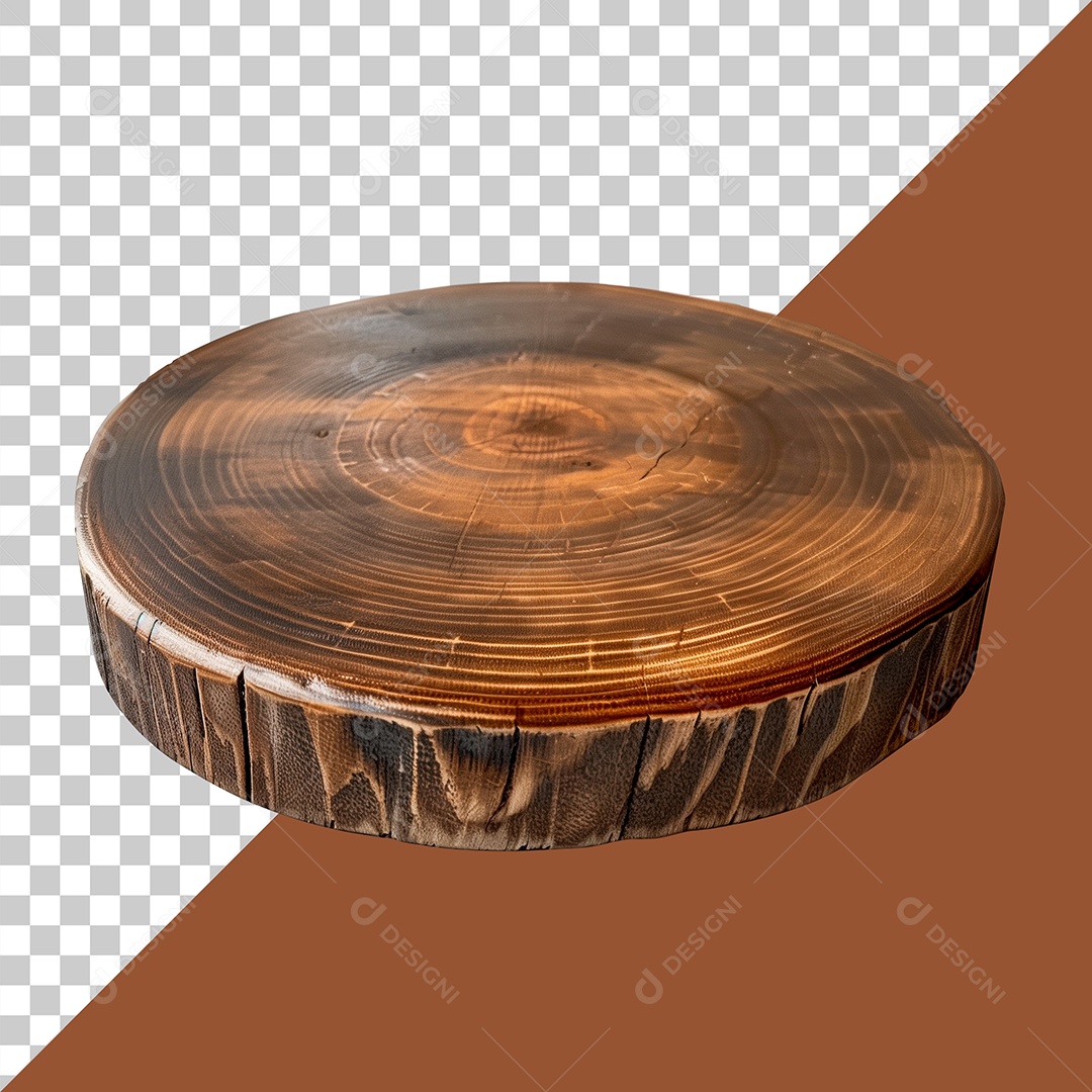 Tábua Rústica Circular Elemento 3D PSD