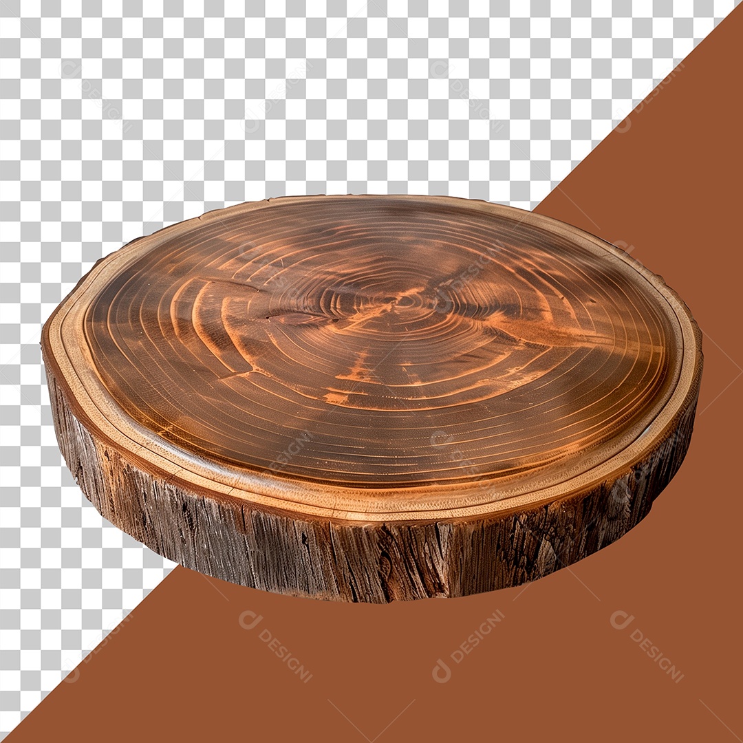 Tábua Rústica Circular Elemento 3D PSD