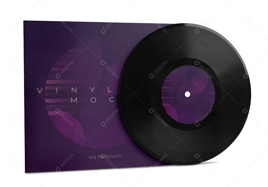Mockup Disco de Vinil PSD Editável