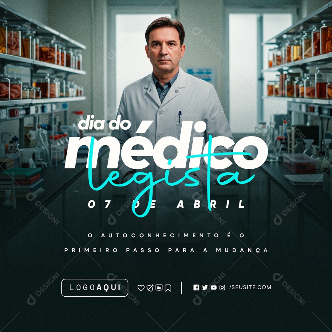 Dia do Médico Legista 07 de Abril Social Media PSD Editável