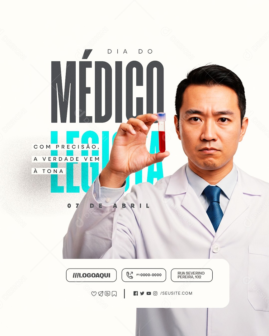 Dia do Médico Legista 07 de Abril A Verdade Vem à Tona Social Media PSD Editável