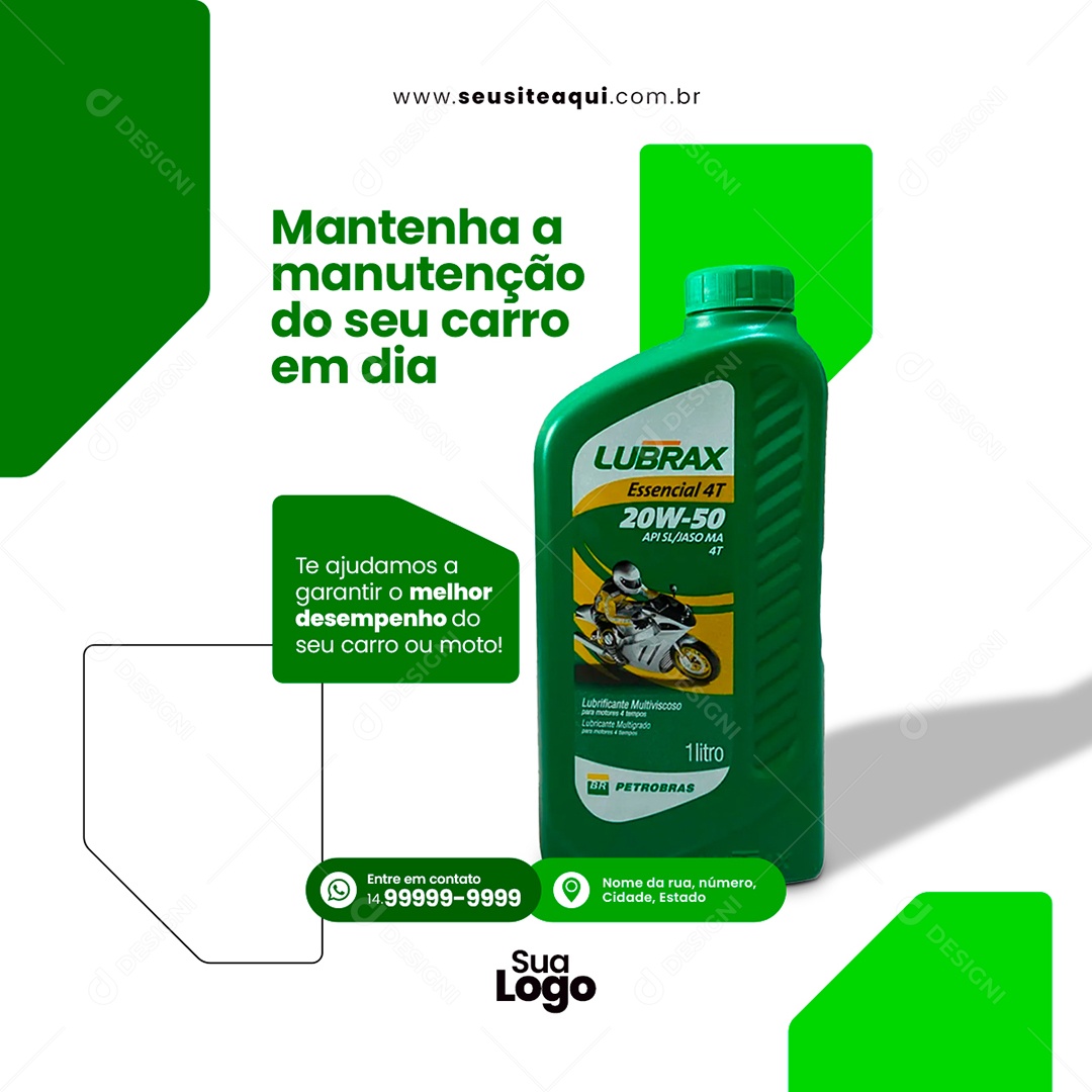 Feed Posto de Combustível Mantenha a Manutenção em Dia Social Media PSD Editável