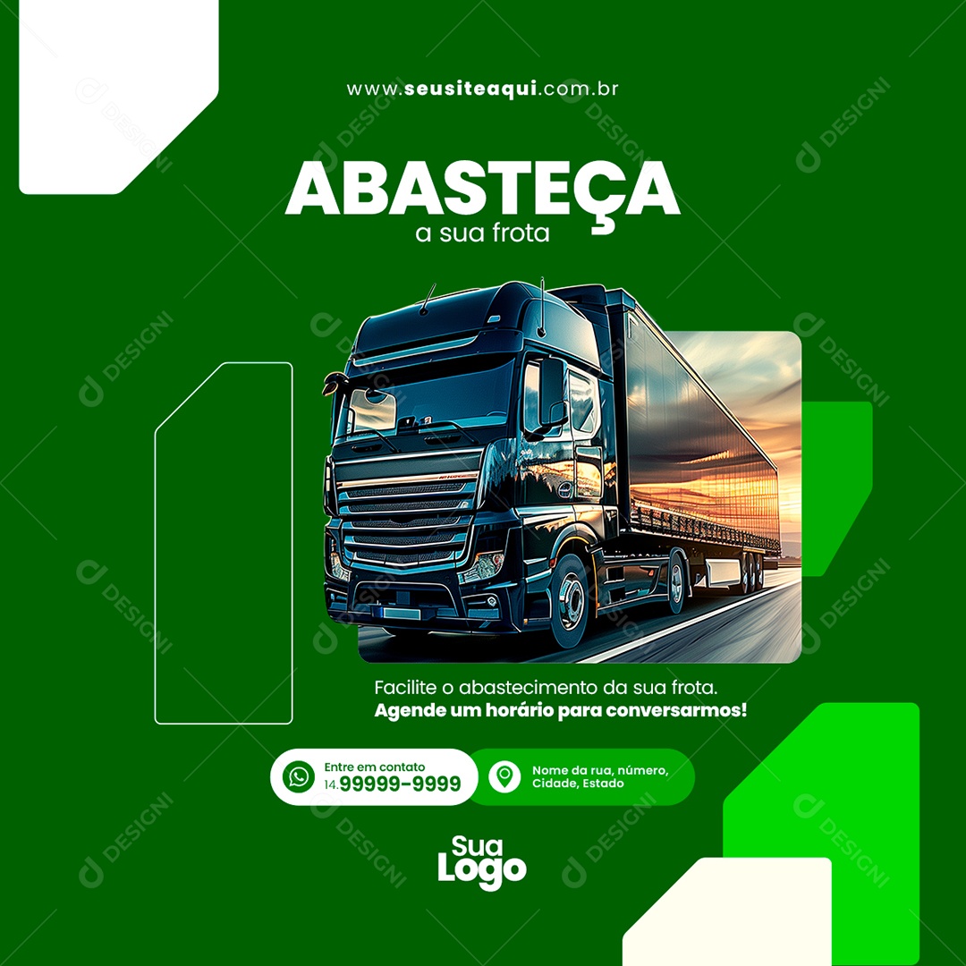 Feed Posto de Combustível Abasteça a Sua Frota Social Media PSD Editável