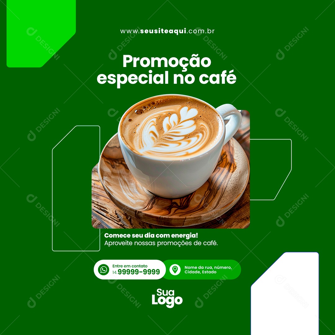 Feed Cafeteria Promoção Especial Social Media PSD Editável