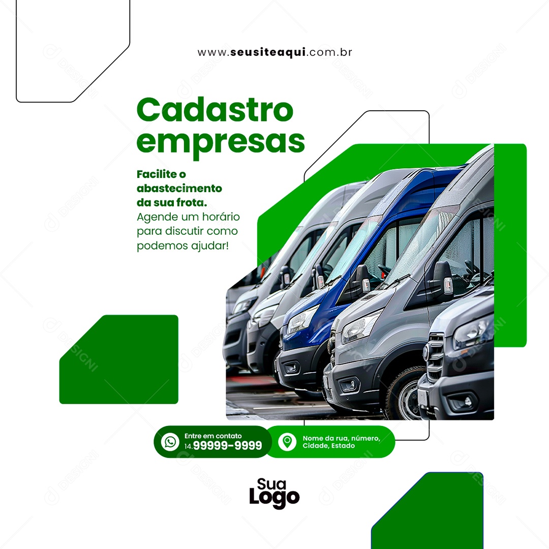 Feed Posto de Combustível Cadastro Empresas Social Media PSD Editável