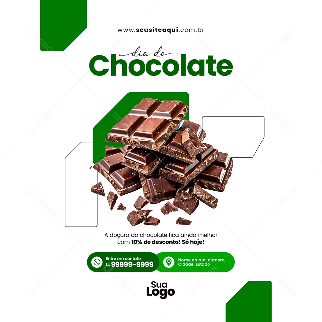 Feed Dia Mundial do Chocolate Social Media PSD Editável