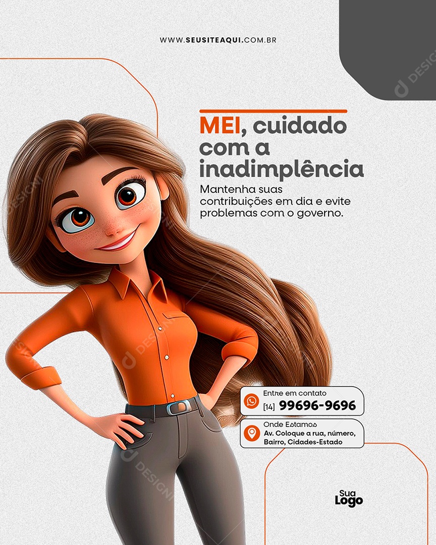 Flyer Contabilidade Cuidado Com a Inadimplência Social Media PSD Editável