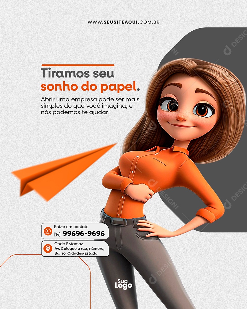 Flyer Contabilidade Tiramos Seu Sonho Do Papel Media PSD Editável