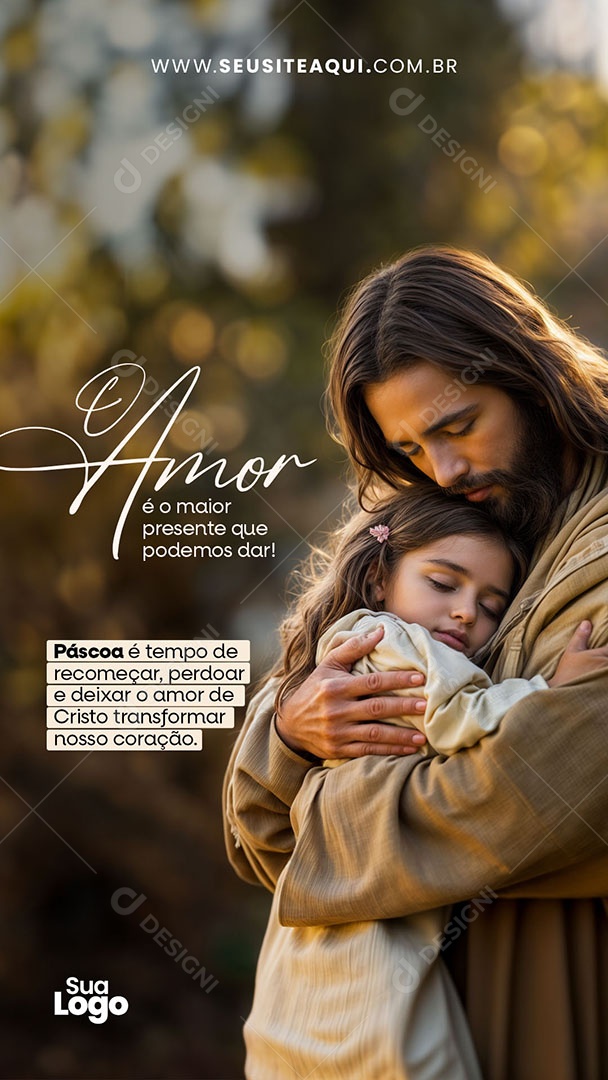 Story Semana Santa Amor é o Maior Presente Social Media PSD Editável