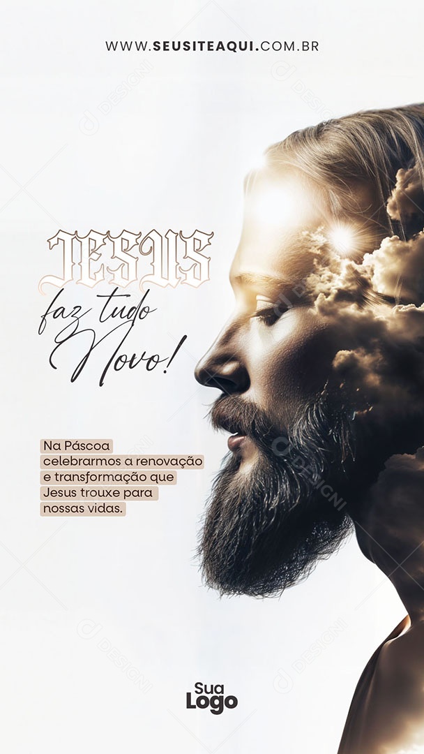 Story Semana Santa Jesus Faz Tudo Novo Social Media PSD Editável