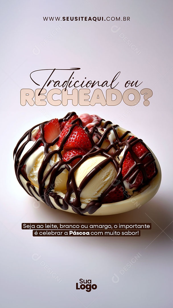 Story Doceria Ovo de Páscoa Tradicional ou Recheado Social Media PSD Editável