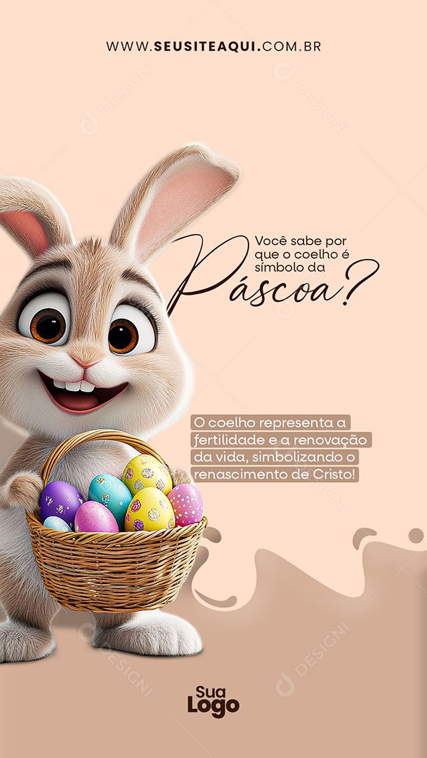 Story Feliz Páscoa 20 de Abril Social Media PSD Editável