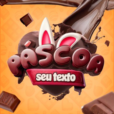 Páscoa Selo 3D para Composição PSD