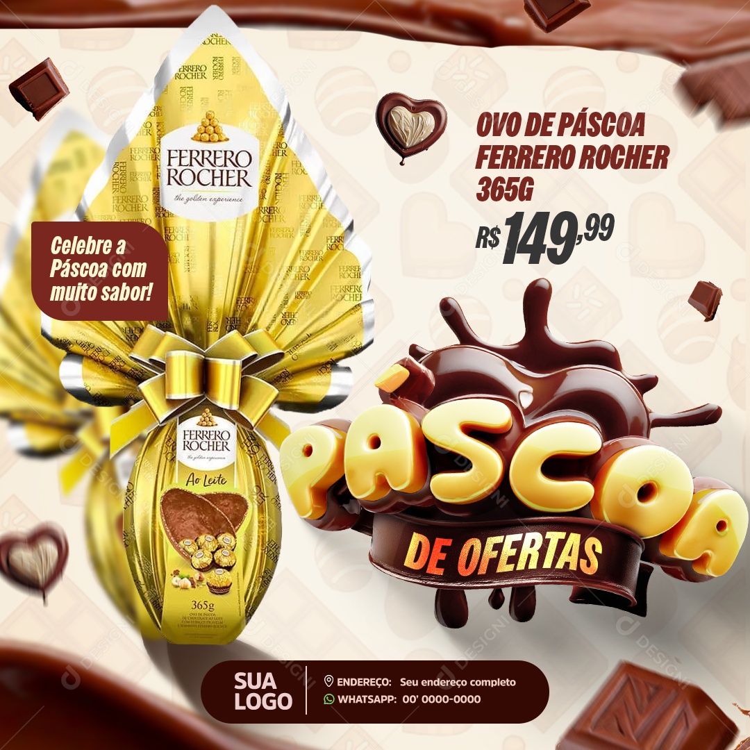 Supermercado ovo de Páscoa Social Media PSD Editável