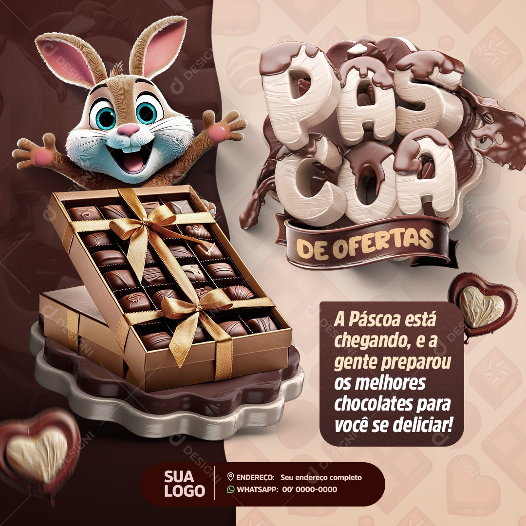 Supermercado Páscoa de Ofertas Social Media PSD Editável