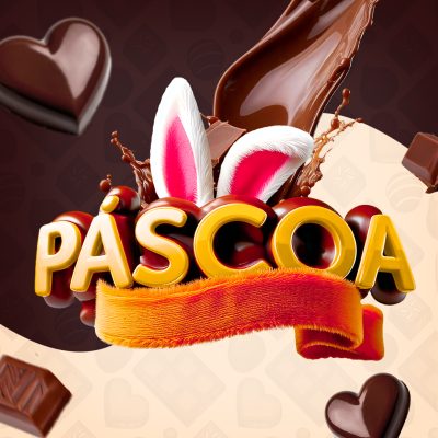 Páscoa Selo 3D para Composição PSD