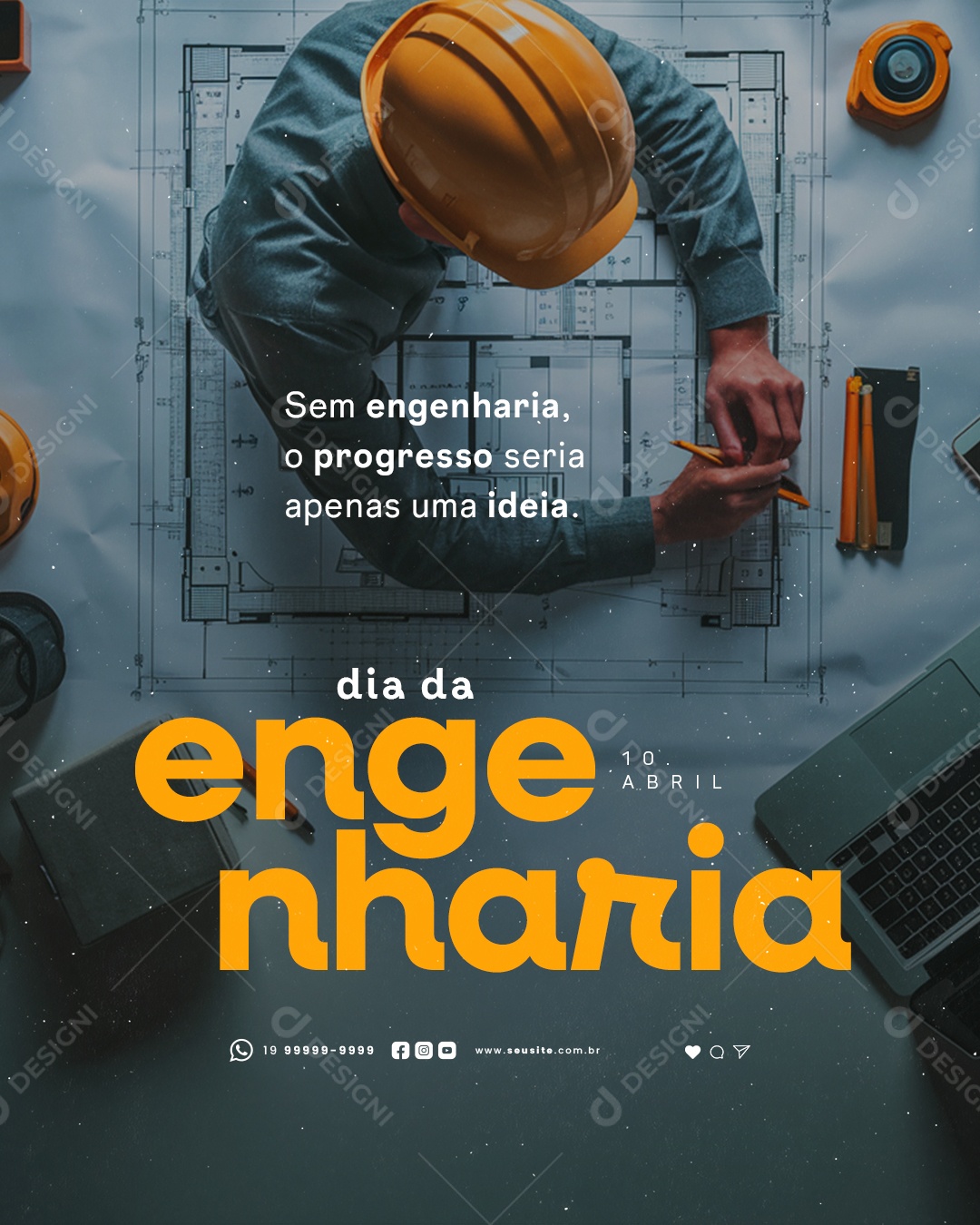 Dia da Engenharia 10 de Abril Social Media PSD Editável
